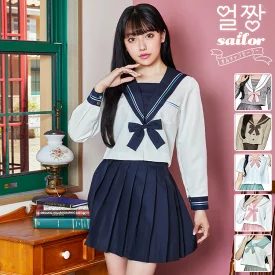 コスプレ 制服 セーラー服 オルチャンセーラー ダスティピンク レディース フリーサイズ ピンク
